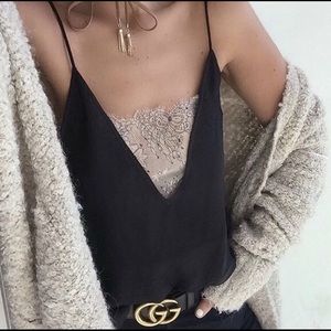 Free people deep-v lace top 🌼